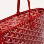 Goyard Goyardine Artois Tote PM Red Canvas & Chevroches Calfskin Palladium Hardware - Image 3